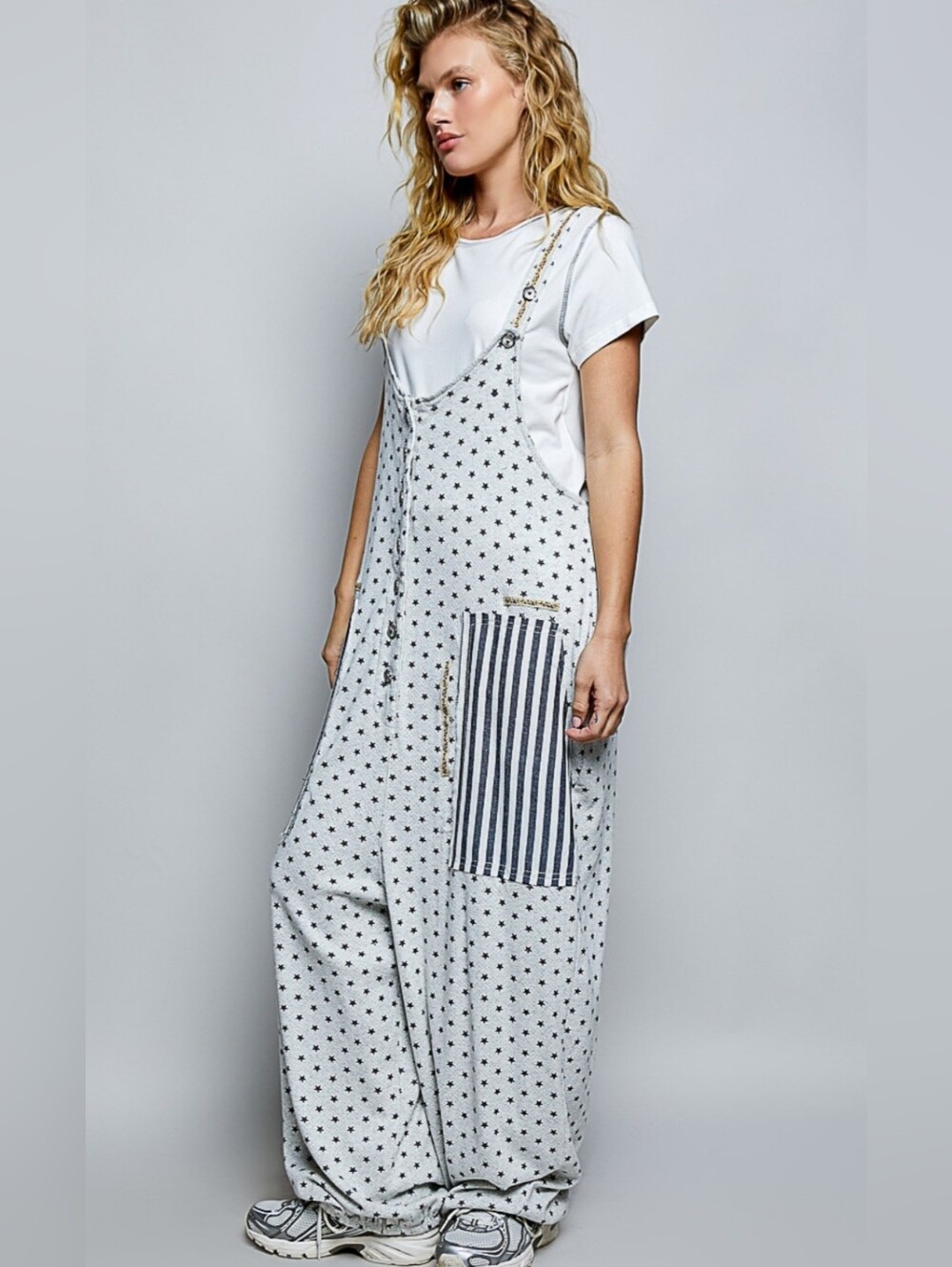 #1618 POL Star-Spangled Boho Overalls